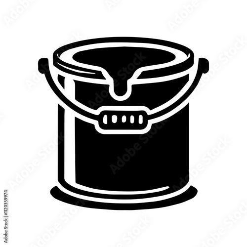 Simple Vector Icon of a paint bucket – Logo Design Illustration