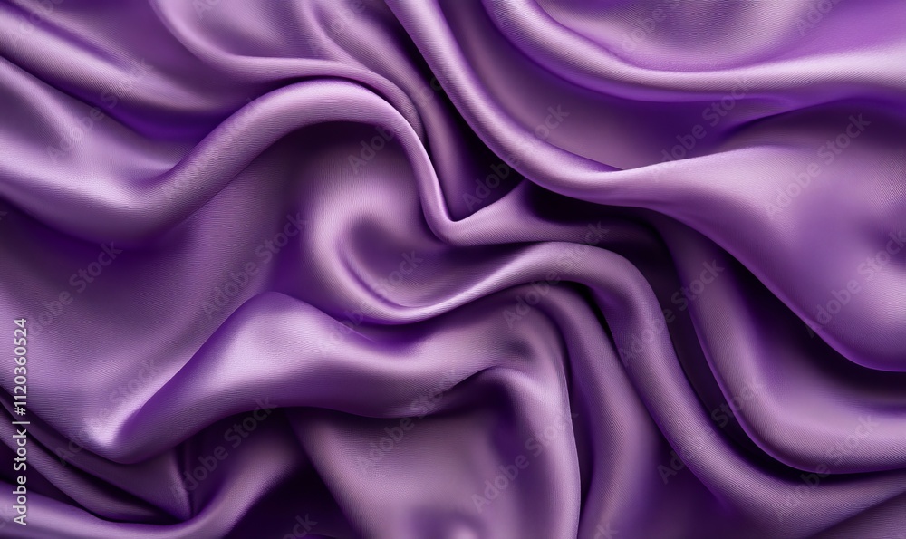 Obraz premium Purple Silk Waves Background, Generative AI