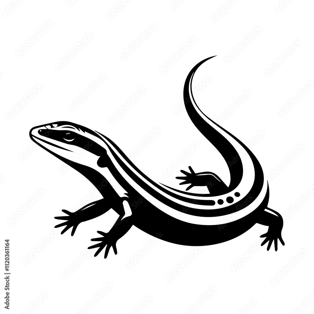 Naklejka premium Simple Vector Icon of a Cayo de los Pinos Skink – Logo Design Illustration