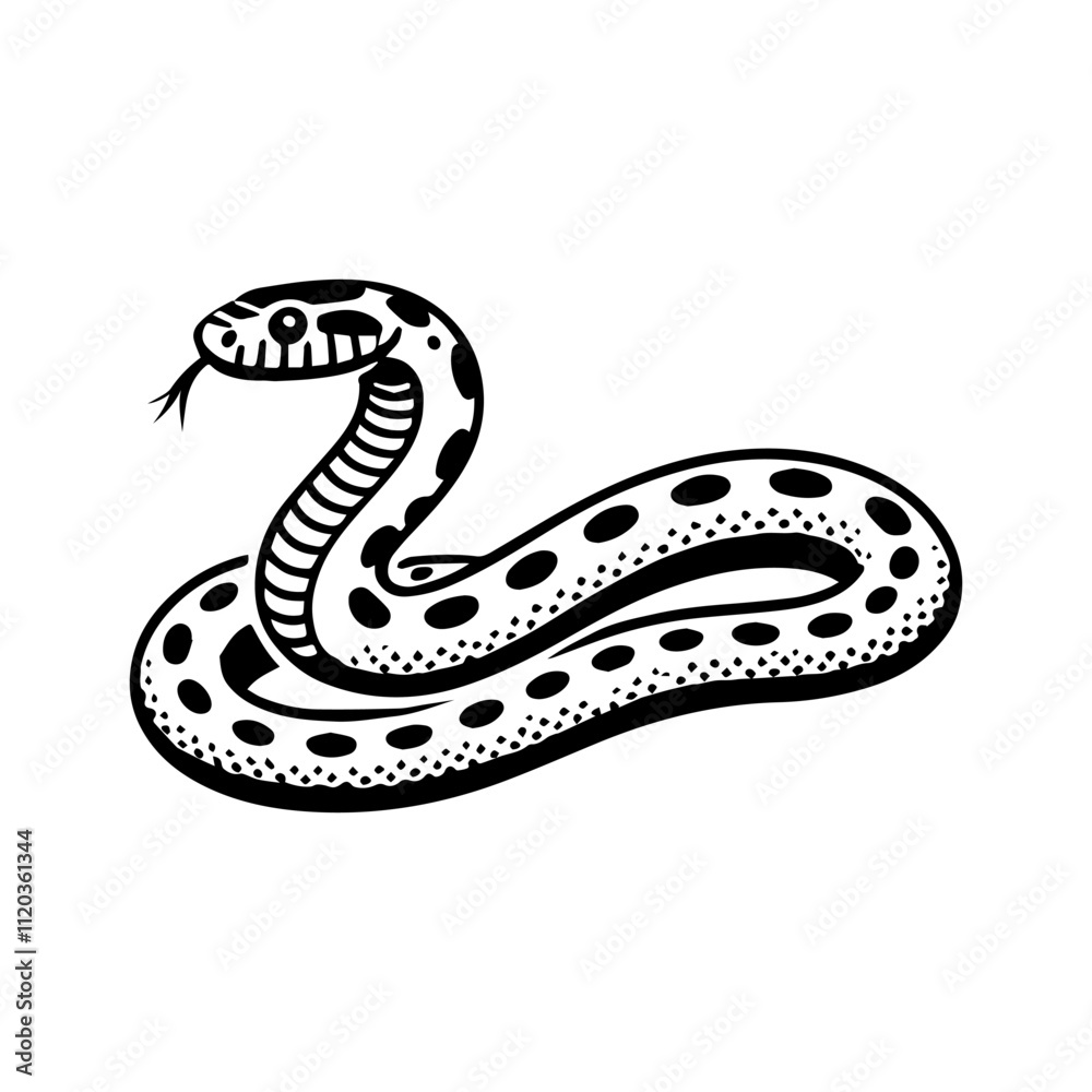 Fototapeta premium Simple Vector Icon of a Lachesis muta roraimae snake – Logo Design Illustration