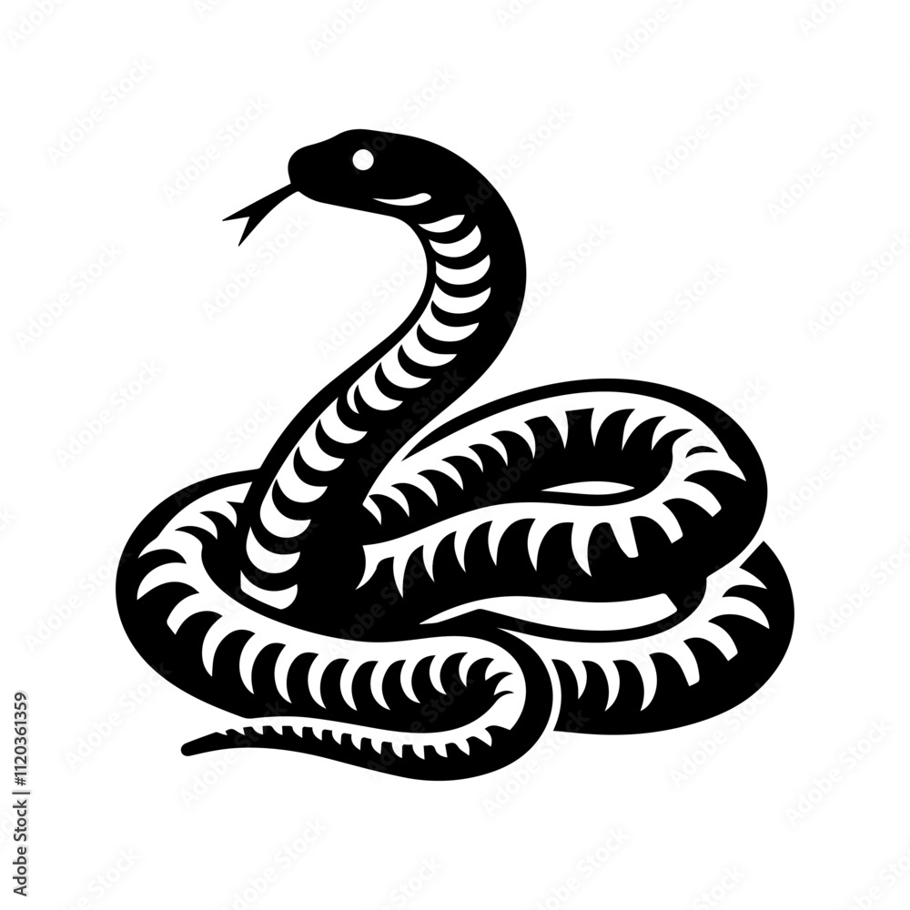 Fototapeta premium Simple Vector Icon of a Lachesis muta roraimae snake – Logo Design Illustration