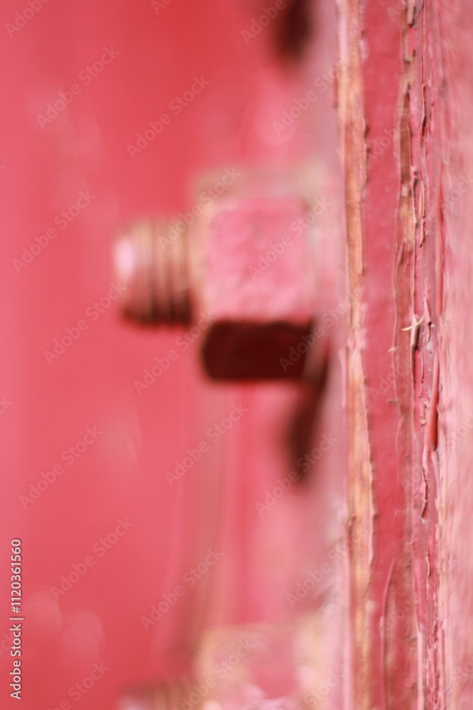 A dreamy vague view of a structural steel connection nut and bolt. A dreamy vague view of a structural steel connection nut and bolt.