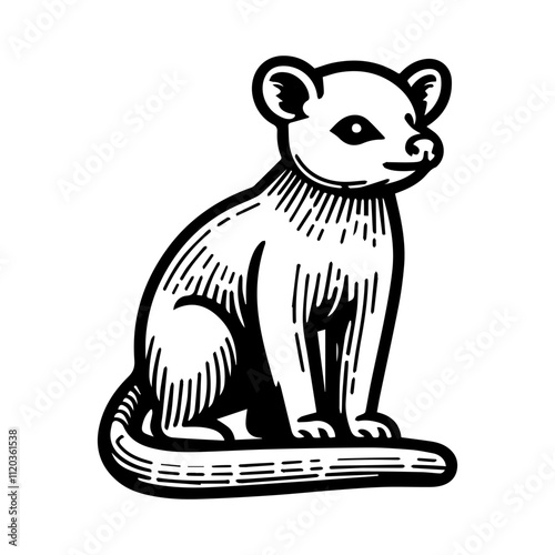 Simple Vector Icon of a kinkajou – Logo Design Illustration