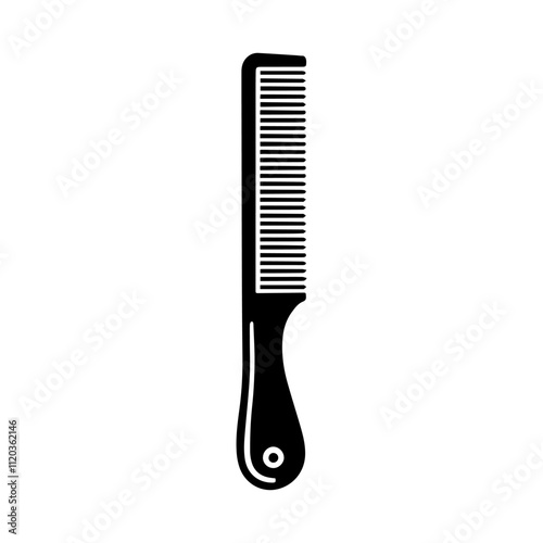 Simple Vector Icon of a comb – Logo Design Illustration