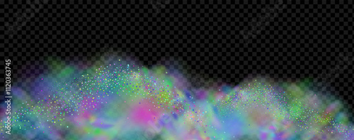 An explosion of colorful smoke clouds.Multicolor fog with blue and yellow particles.Explosions of color powder.