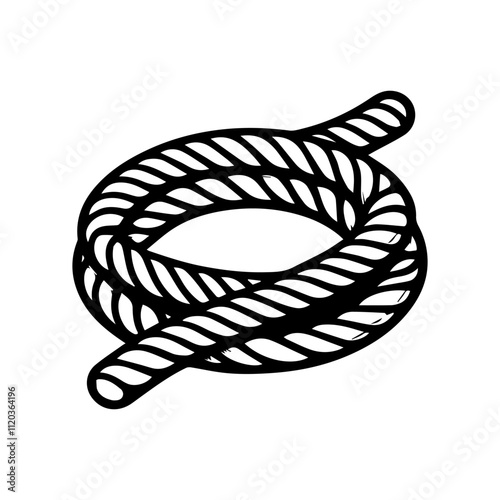 Simple Vector Icon of a Rope – Logo Design Illustration