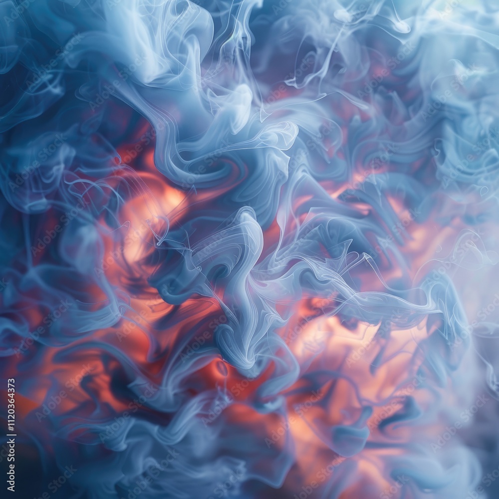 Abstract blue and orange smoke swirls, creating an ethereal and artistic background. Abstract blue and orange smoke swirls, creating an ethereal and artistic background.