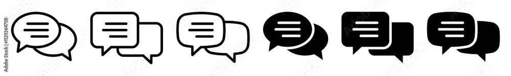 Talk speech bubble icon. Chat icon. Blank empty bubbles design elements. Talk speech bubble icon. Chat icon. Blank empty bubbles design elements.