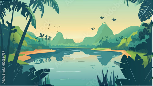 Exploring the Lush Greenery of the Amazon Rainforest.eps
