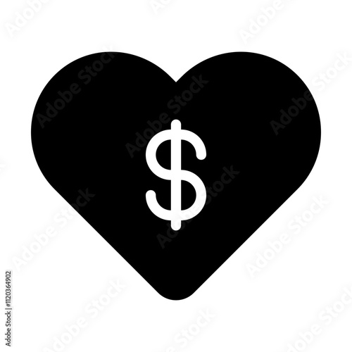 love money glyph icon 