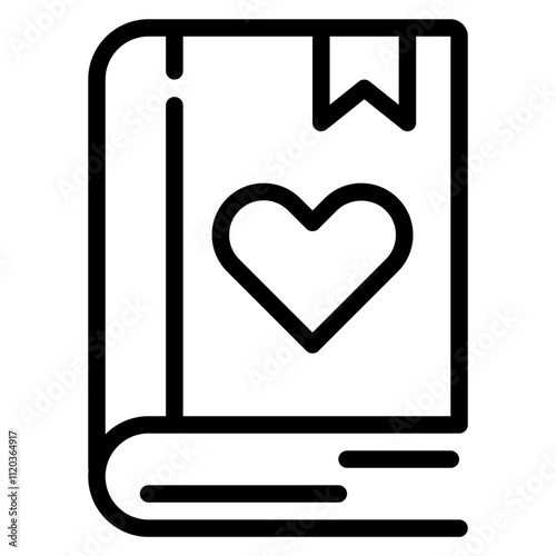 favourite book line icon