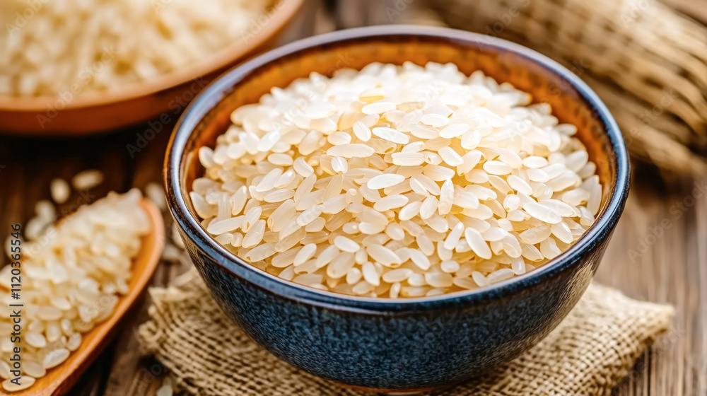 Delicious bowl of white rice showcasing golden hues, perfect for any meal or gathering