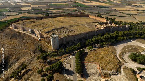 Fotografie Aerial view of the Swabian-Angevin Fortress of Lucera in the province of Foggia, Puglia, Italy
