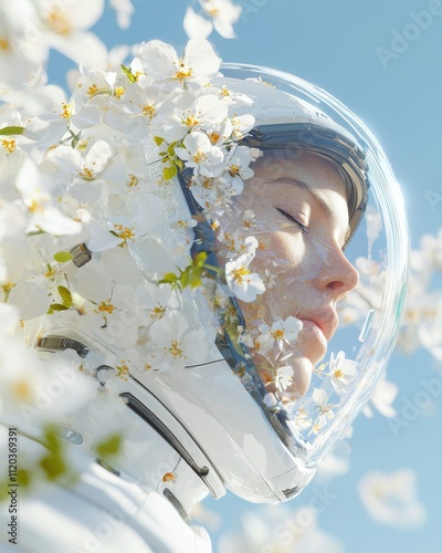 Empowering women in spacea floral celebration of progress and innovation in nature's embrace photo