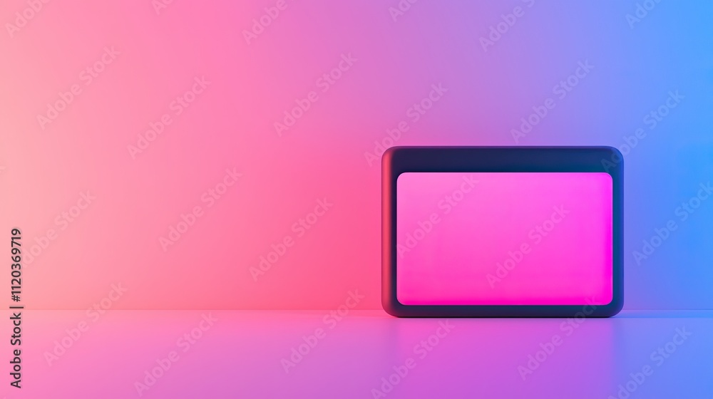 A modern light panel emits a vibrant pink glow against a gradient background, creating a visually striking atmosphere. A modern light panel emits a vibrant pink glow against a gradient background, creating a visually striking atmosphere.