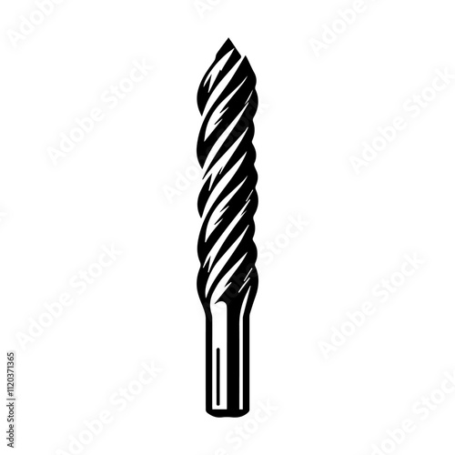 Simple Vector Icon of a Drill Bits – Logo Design Illustration