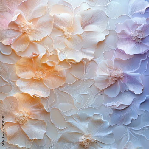 Subtle floral overlay, combining delicate line art with pastel tones