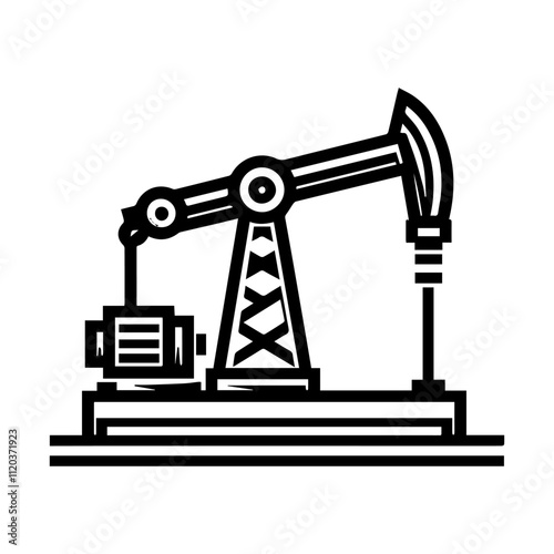 Simple Vector Icon of a Mud Pumps – Logo Design Illustration