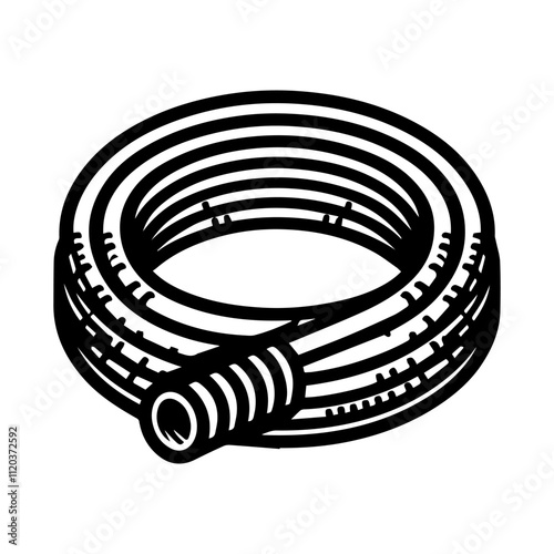 Simple Vector Icon of a Coiled Tubing – Logo Design Illustration