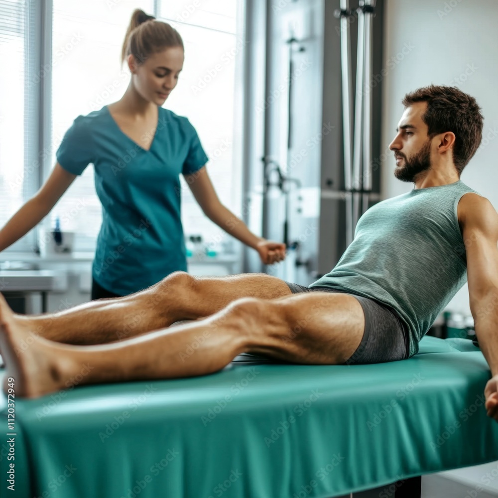 Obraz premium Tratamiento de fisioterapia y rehabilitación de pacientes con traumas óseos.