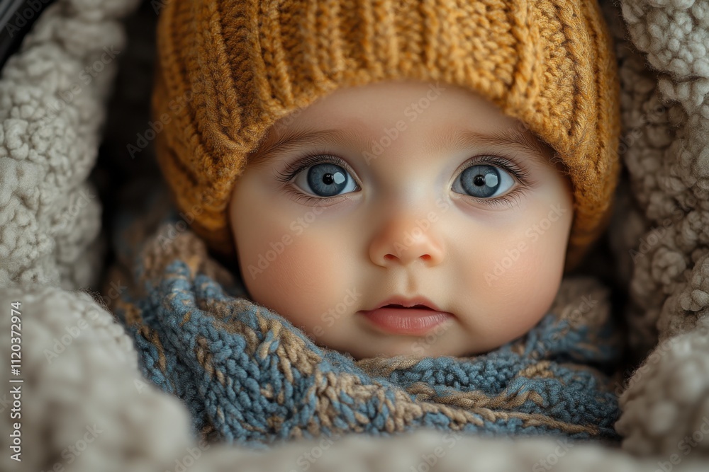 A close-up of a child warmly dressed in a hat and scarf, perfect for winter themes. A cozy and seasonal design for cold weather and wellness. Banner with space for text A close-up of a child warmly dressed in a hat and scarf, perfect for winter themes. A cozy and seasonal design for cold weather and wellness. Banner with space for text