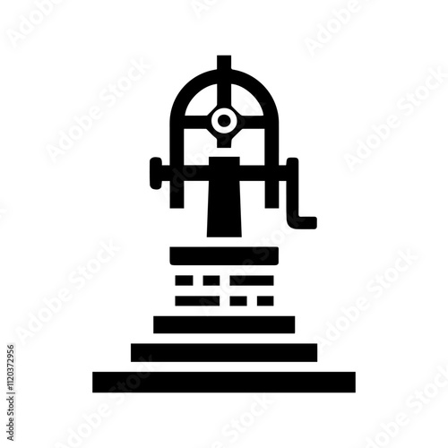 Simple Vector Icon of a Wellhead – Logo Design Illustration