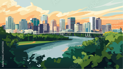 Sunset Over Edmonton's Skyline