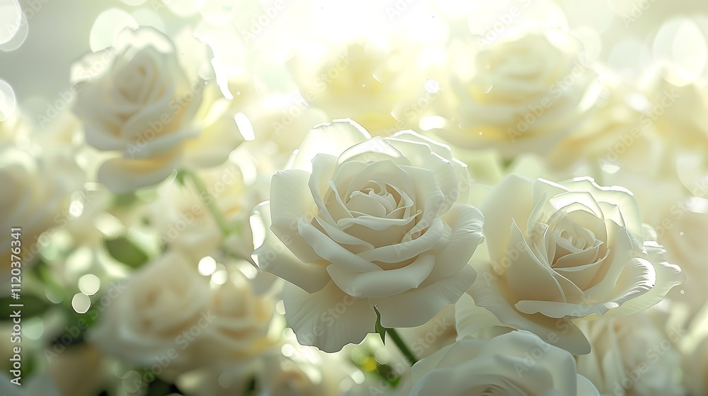 White rose surrounded by green leaves. White rose surrounded by green leaves.