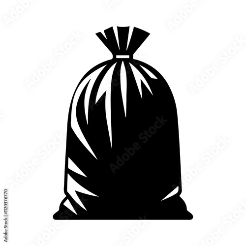 Simple Vector Icon of a Trash Bags – Logo Design Illustration