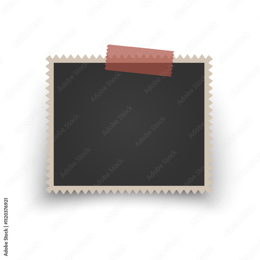 Fototapeta premium Collection of vintage photo frames. Old photo frame with shadow Blank photo card frame Vector illustration