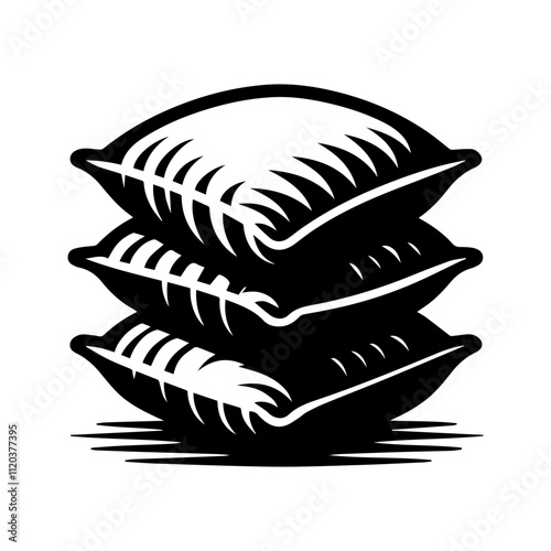 Simple Vector Icon of a Pillows or Cushions – Logo Design Illustration