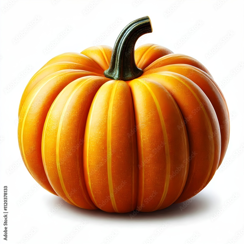 Vibrant Whole Pumpkin Isolated on a White Background for Seasonal and Culinary Design Vibrant Whole Pumpkin Isolated on a White Background for Seasonal and Culinary Design