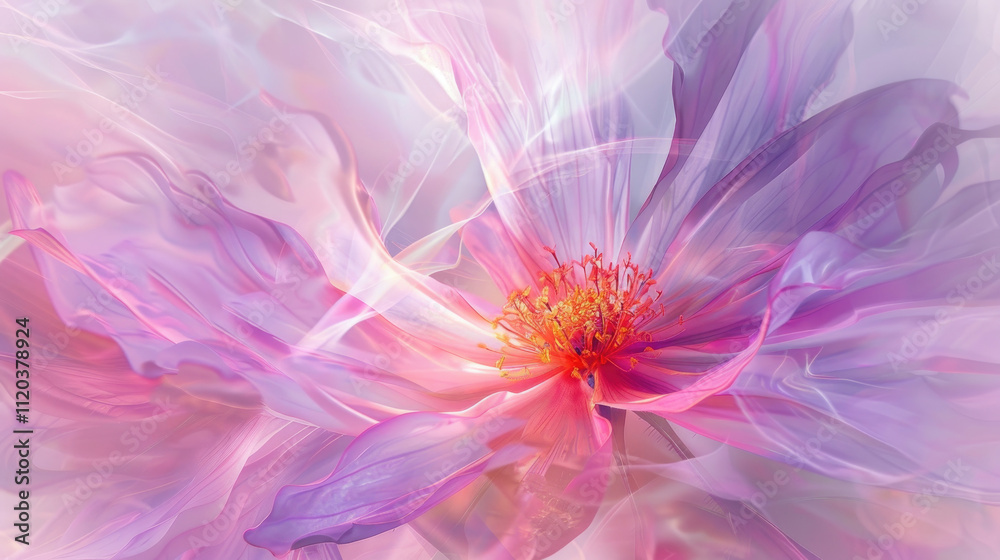 Ethereal Pink and Purple Flower with Soft Petals and Dreamy Light Effects in a Delicate Abstract Composition Ethereal Pink and Purple Flower with Soft Petals and Dreamy Light Effects in a Delicate Abstract Composition