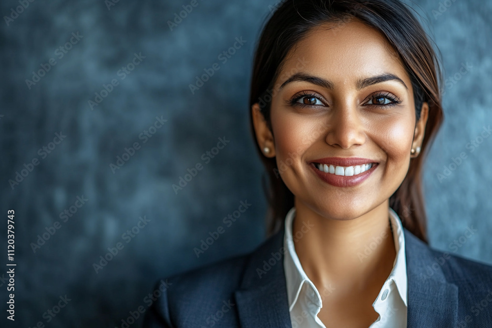 Confident businesswoman smiling in professional attire Confident businesswoman smiling in professional attire