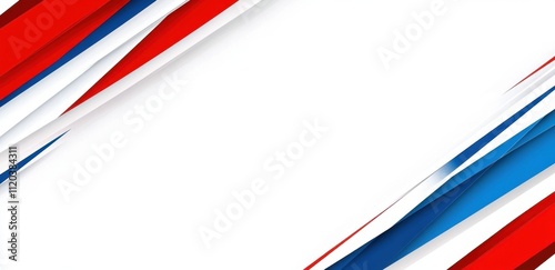 Abstract background with diagonal red, blue, and white stripes template for a business or sports event poster, banner, flyer, or card Generative AI