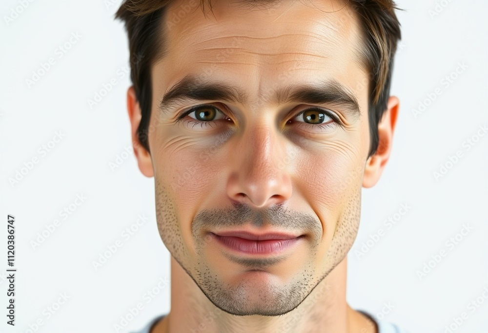Serene male portrait with calm expression Serene male portrait with calm expression