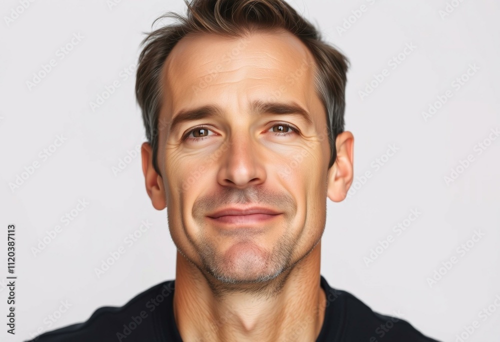 Obraz premium Serene male portrait with calm expression