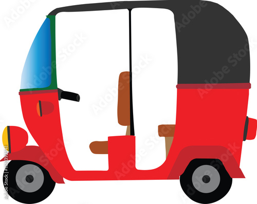 Best vector auto tuktuk,Stock three wheeler vector,Most economical transport vector isolated on white background.