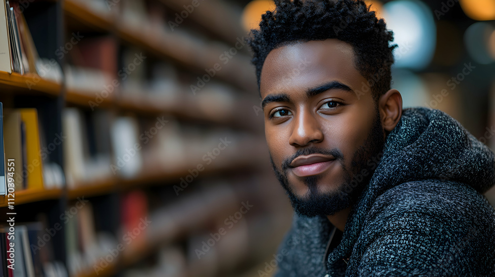 Portrait of a smiling African American man with a casual expression in a close-up shot He has short hair, a handsome look, and a funny, serious demeanor, captured in a studio setting Portrait of a smiling African American man with a casual expression in a close-up shot He has short hair, a handsome look, and a funny, serious demeanor, captured in a studio setting