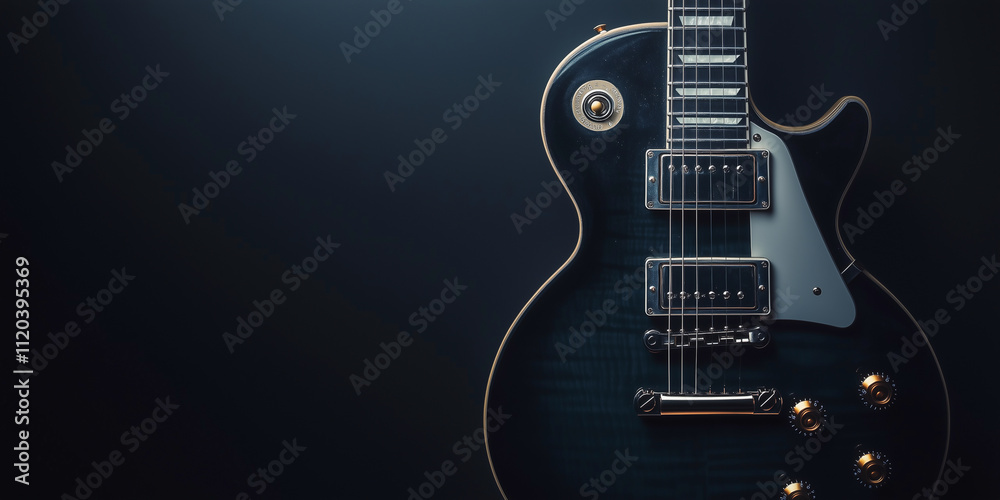 Sleek electric guitar in dramatic lighting with polished chrome accents.
Sleek electric guitar in dramatic lighting with polished chrome accents.