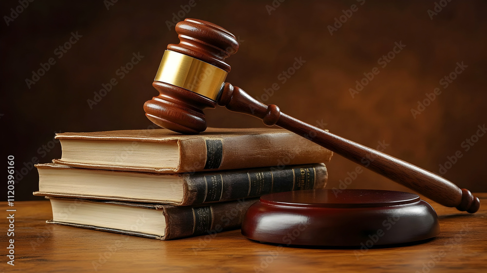 Wooden gavel, symbol of justice and authority, isolated on white background Wooden gavel, symbol of justice and authority, isolated on white background