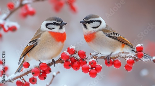 Pareja de pájaros coloridos, concepto de amor y pareja.