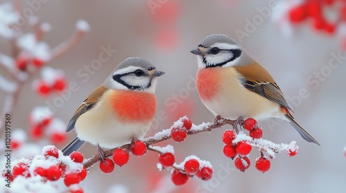 Pareja de pájaros coloridos, concepto de amor y pareja.