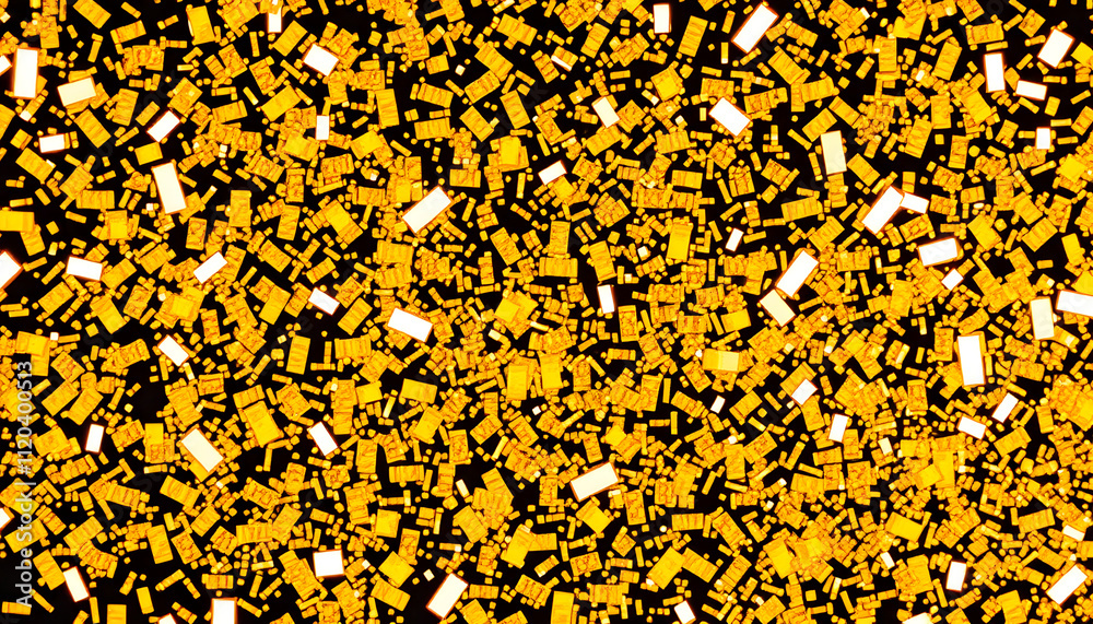 Gold falling Rectangle foil confetti. Festive pattern, detailed Gold falling Rectangle foil confetti. Festive pattern, detailed
