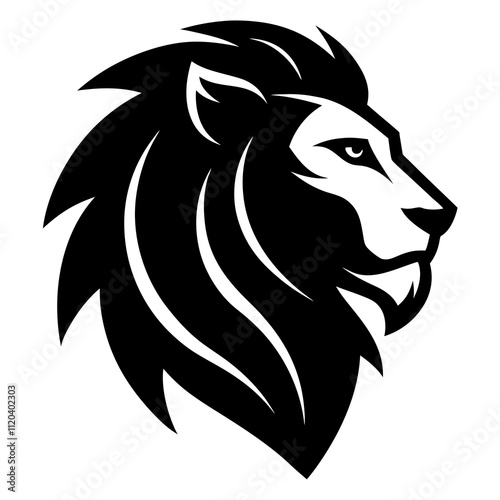 Lion head logo vector illustration perfect for branding, wildlife, and graphic designs. photo