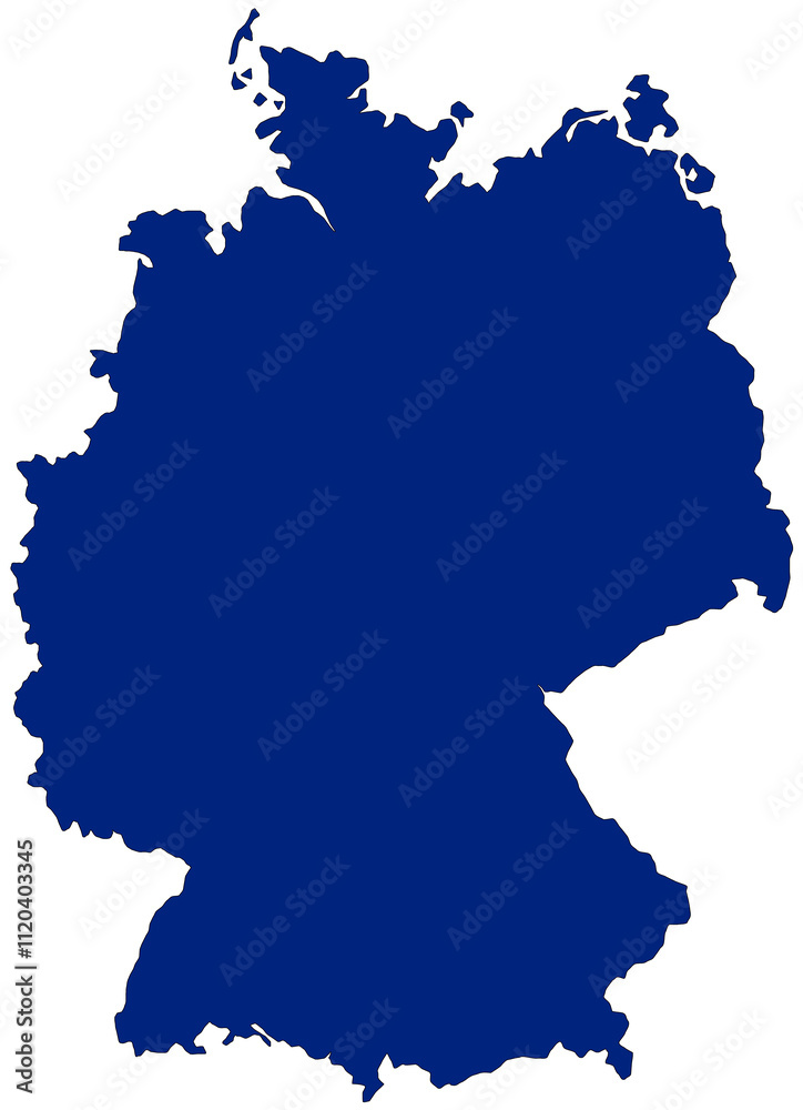 Map of Germany in blue Map of Germany in blue
