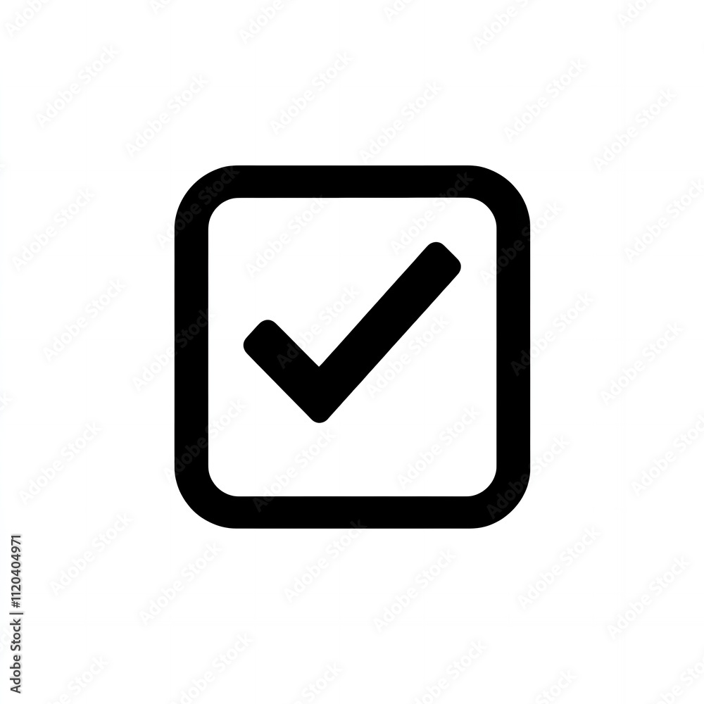 Check mark in a box. Simple and bold. Check mark in a box. Simple and bold.