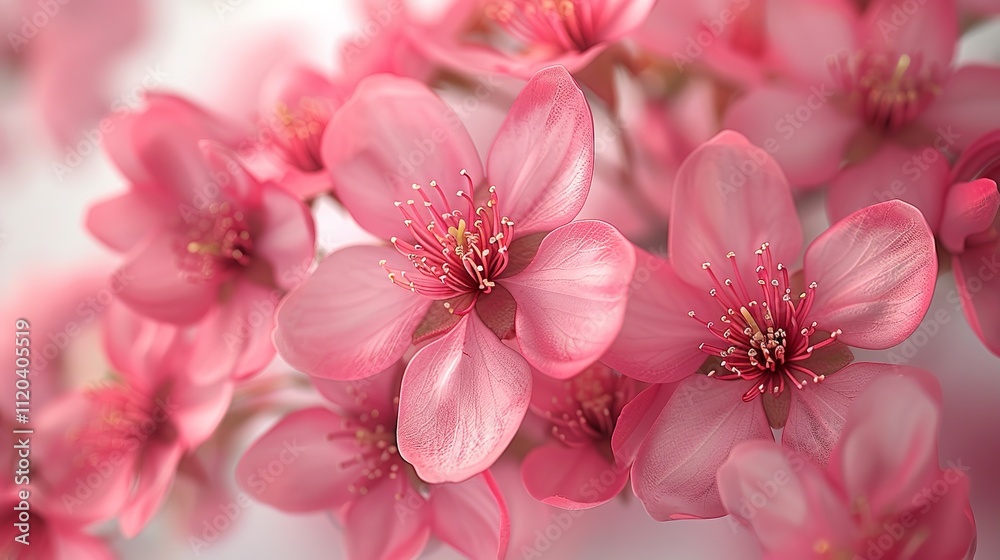 Obraz premium Peach blossom flowers isolated on a white background
