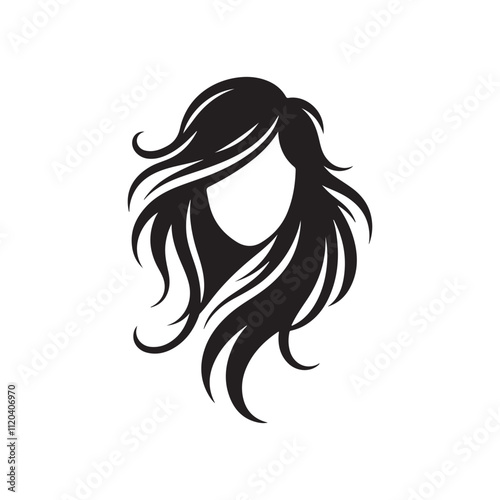 Minimalist Hair Silhouette Design for Modern Graphic Creators