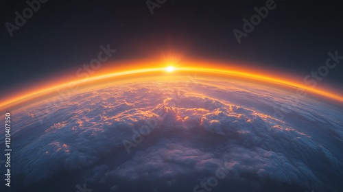 Sunrise lights up vibrant rainbow against dramatic clouds in sky picture